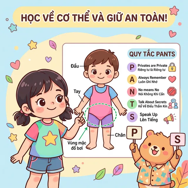 Nguyên tắc Vùng Đồ Bơi giúp bé biết tự bảo vệ mình