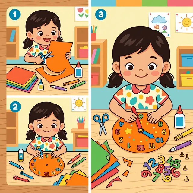 Hướng dẫn DIY đồng hồ giấy cho bé học xem giờ