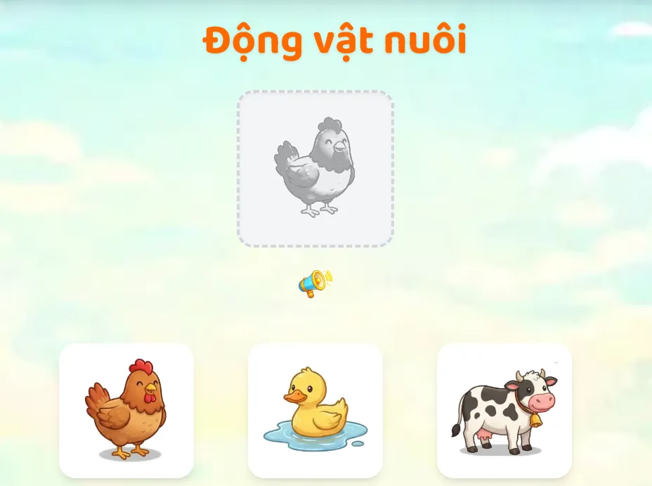 Niềm vui của bé khi nhận diện đúng người bạn động vật