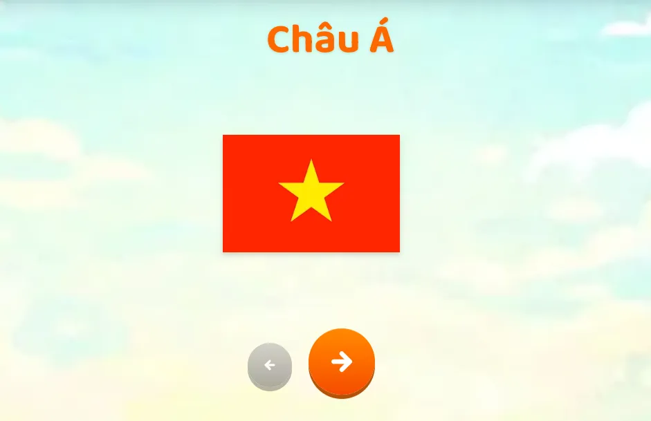 Bé hào hứng nhận diện lá cờ đỏ sao vàng thân thuộc