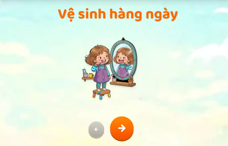 Bé hào hứng học cách chăm sóc nụ cười rạng rỡ