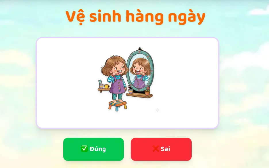 Bé rèn luyện khả năng nhận biết và giữ gìn sự sạch sẽ