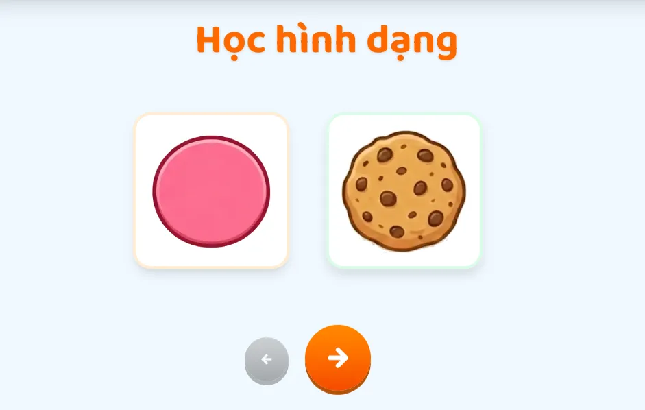 Bé bắt đầu làm quen với những người bạn hình khối