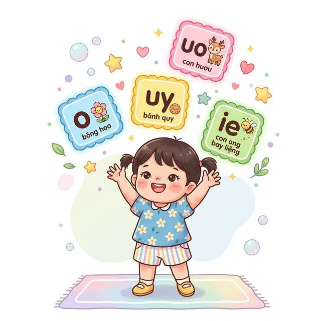 Bé khám phá thêm nhiều vần mới qua các thẻ hình ảnh sinh động