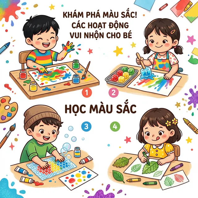 5 hoạt động mỹ thuật sáng tạo cho bé yêu màu sắc