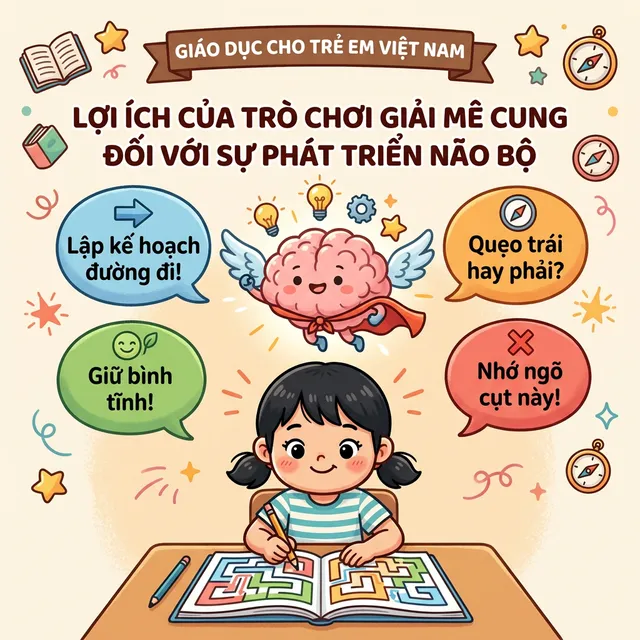 Não bộ trẻ hoạt động mạnh mẽ khi giải mê cung