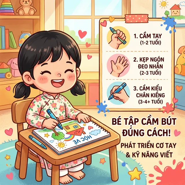 Tô màu rèn luyện vận động tinh và chuẩn bị cho kỹ năng viết chữ