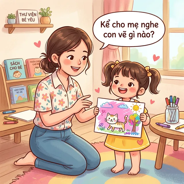 Khen đúng cách giúp bé tự tin và yêu thích tô màu